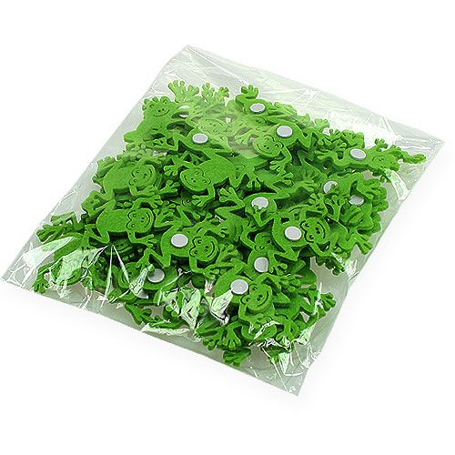 Floristik24 Rana de fieltro con pegamento punto verde 5,5cm 72uds