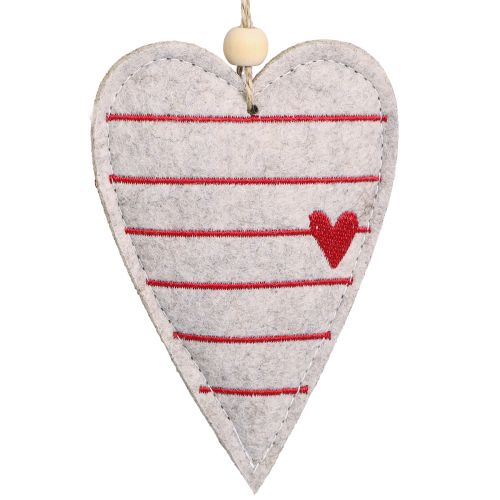 Artículo Corazones de fieltro Adornos para árboles de Navidad corazones beige 8,5×12cm 6 piezas