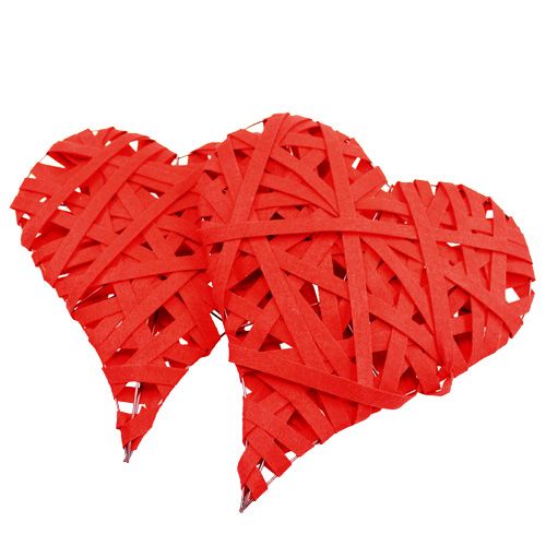 Floristik24 Corazones de fieltro para colgar rojo 26cm 2pcs