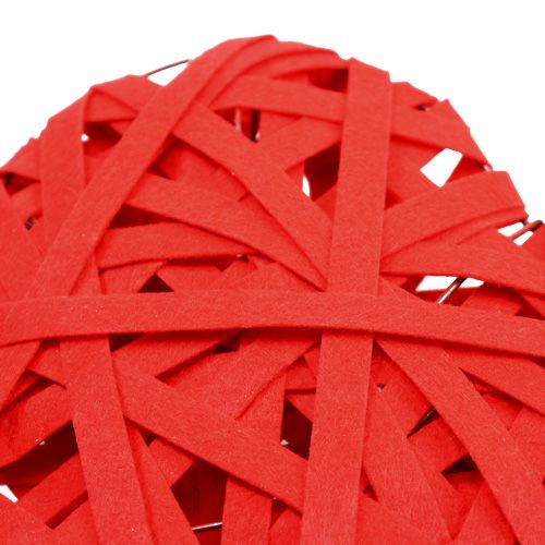 Floristik24 Corazones de fieltro para colgar rojo 26cm 2pcs
