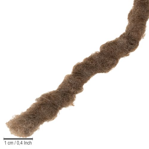 Artículo Cordón de lana marrón, cinta decorativa de 25m para floristería y manualidades