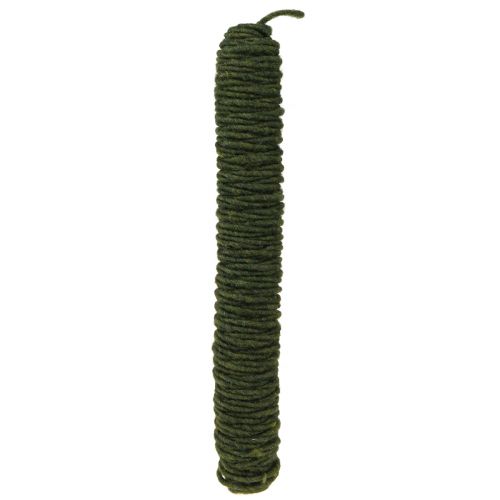 Cordón de fieltro cordón vintage para manualidades hilo de mecha verde 55m