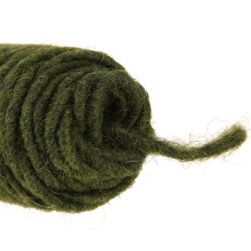 Artículo Cordón de fieltro cordón vintage para manualidades hilo de mecha verde 55m