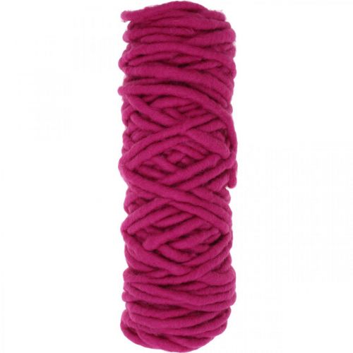 Cordón de fieltro cordón de lana de alambre rosa 20m