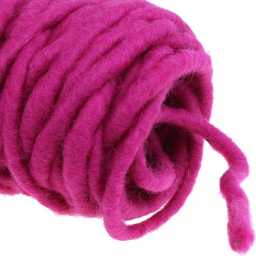 Cordón de fieltro cordón de lana de alambre rosa 20m