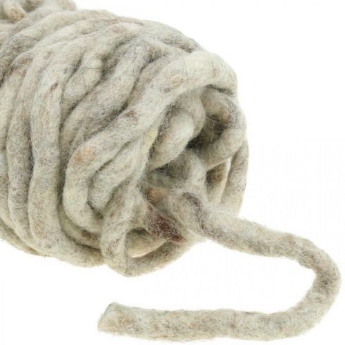 Floristik24 Cordón de fieltro Velcro Mirabell 25m beige/marrón