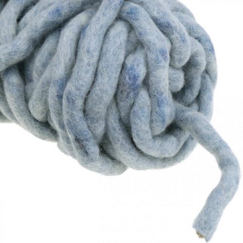 Floristik24 Cordón de fieltro polar Mirabell 25m azul/gris
