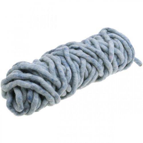 Floristik24 Cordón de fieltro polar Mirabell 25m azul/gris