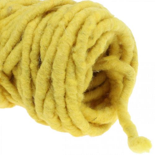 Artículo Cordón de fieltro lana de oveja alambre de yute amarillo L20m