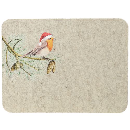Tapete de fieltro para mesa, color gris petirrojo, 40×30 cm, 4 unidades