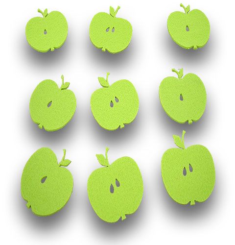 Floristik24 Manzanas fieltro verde claro 12p