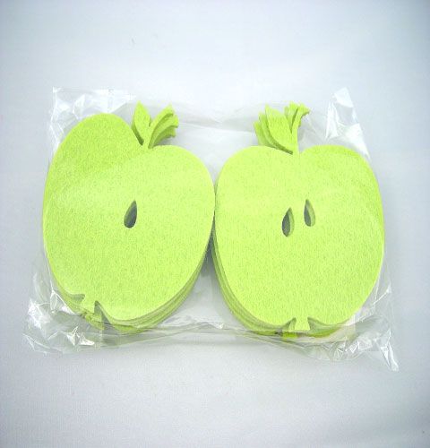 Floristik24 Manzanas fieltro verde claro 12p