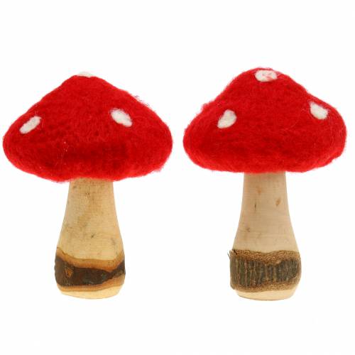 Floristik24 Fly Agaric Autumn Deco Red H13,5cm 2 piezas