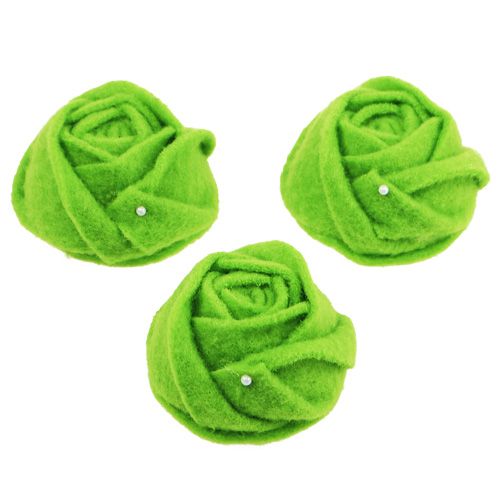 Artículo Fieltro rosa verde Ø8cm H4.5cm 6pcs