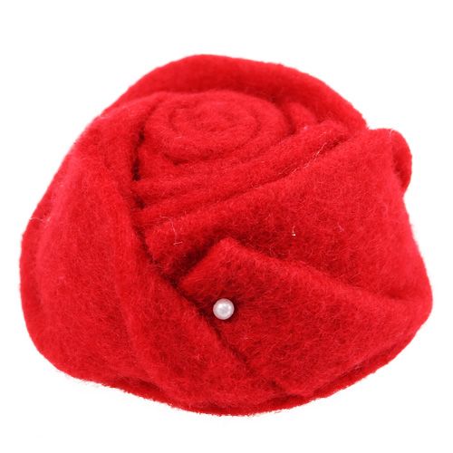 Fieltro rosa rojo Ø8cm H4cm 6pcs