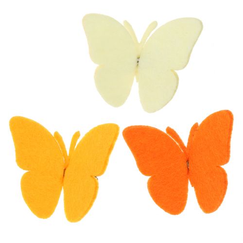 Floristik24 Fieltro mariposas con clip 7cm 24pcs