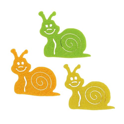Floristik24 Caracol de fieltro con punto adhesivo 5cm surtido 36 piezas