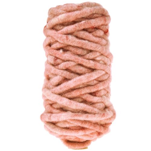Floristik24 Cordón de fieltro cordón de lana con alambre Rauris alambre rosa 20m