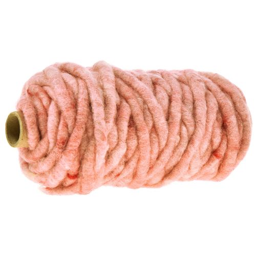 Floristik24 Cordón de fieltro cordón de lana con alambre Rauris alambre rosa 20m