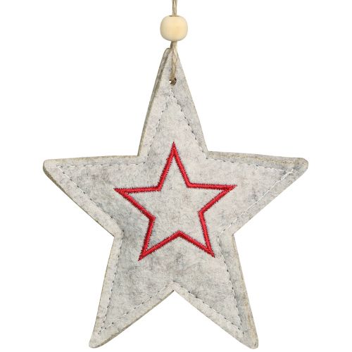 Artículo Estrellas de fieltro para colgar estrellas adornos para árboles de Navidad beige 13cm 6 piezas