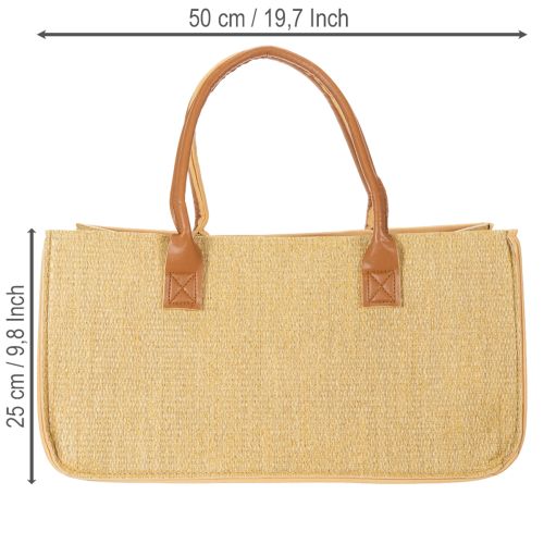 Bolso de fieltro con aspecto de rafia, 50 cm x 25 cm x 25 cm. | Floristik24.es