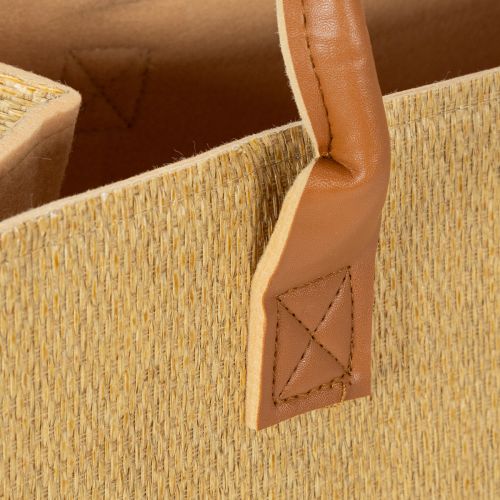 Bolso de fieltro con aspecto de rafia, 50 cm x 25 cm x 25 cm. | Floristik24.es