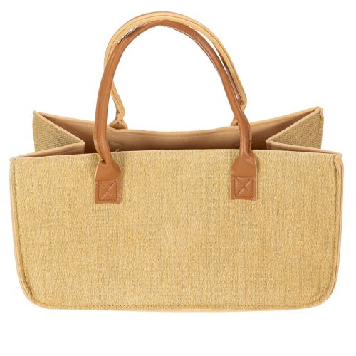 Bolso de fieltro con aspecto de rafia, 50 cm x 25 cm x 25 cm. | Floristik24.es