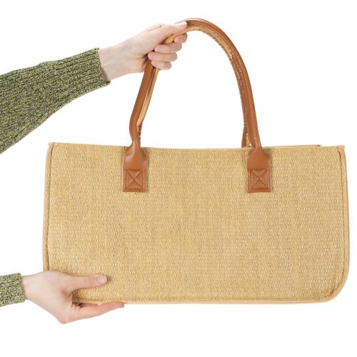 Bolso de fieltro con aspecto de rafia, 50 cm x 25 cm x 25 cm. | Floristik24.es