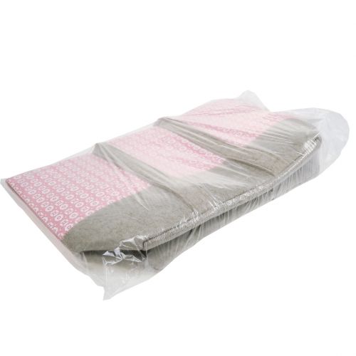 Floristik24 Bolso de fieltro rosa-gris con estampado 55cm x 36cm x 18cm