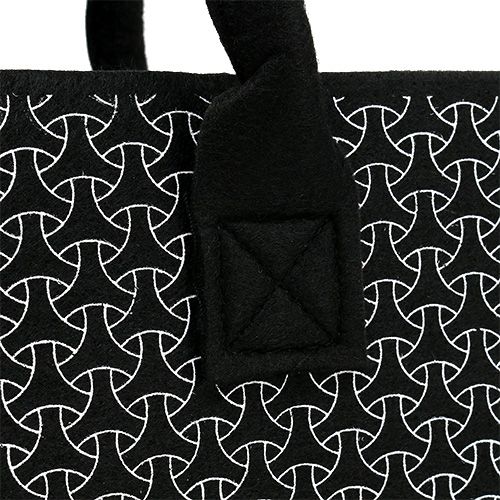Floristik24 Bolso de fieltro negro con estampado 39cm x 20cm x 25cm