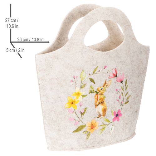 Artículo Bolsa de fieltro con adorable conejito de Pascua, adecuada para primavera y verano, 27 cm, 4 piezas