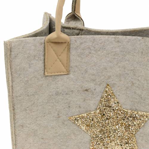 Floristik24 Bolso de fieltro con lentejuelas star nature set de 2