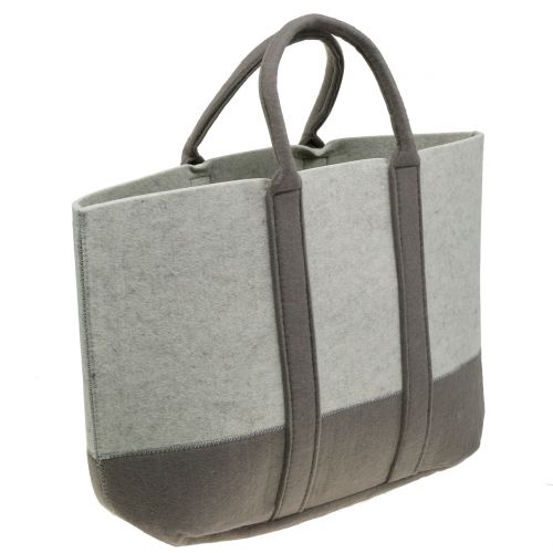 Bolso de fieltro gris / marrón 54cm x 34cm x 15cm