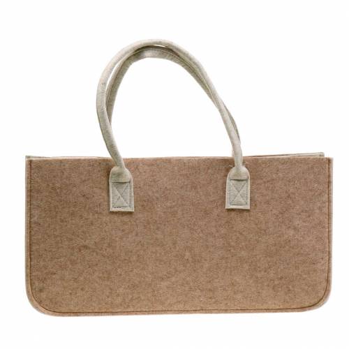 Floristik24 Bolsa de fieltro marrón claro 50 × 25 × 25cm
