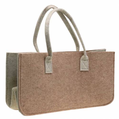 Floristik24 Bolsa de fieltro marrón claro 50 × 25 × 25cm