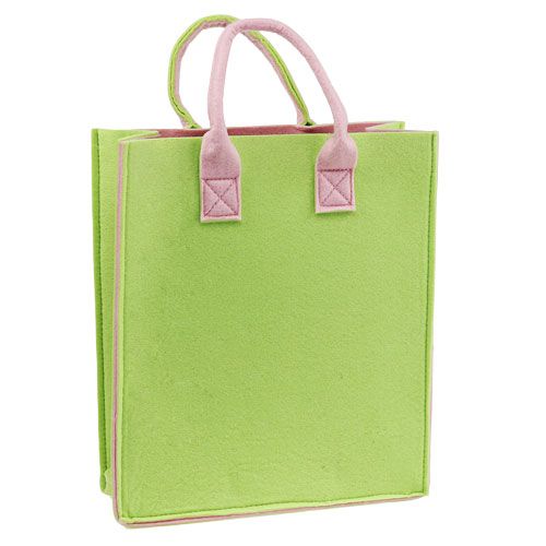 Floristik24 Bolso de fieltro verde claro 37cm x 32cm x 15cm