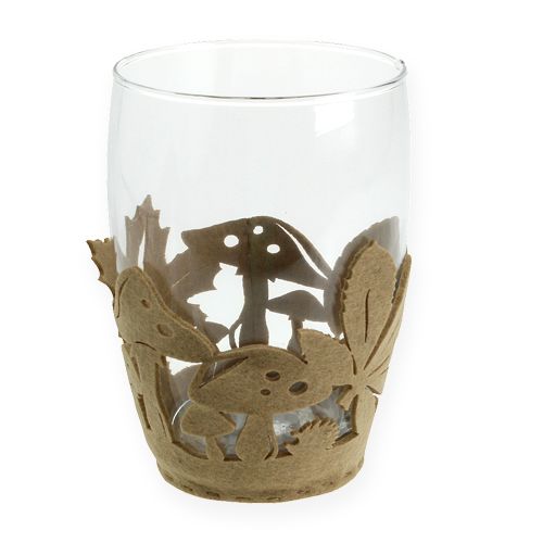 Floristik24 Maceta de fieltro otoño decoración de fieltro jardinera fieltro beige 2 piezas