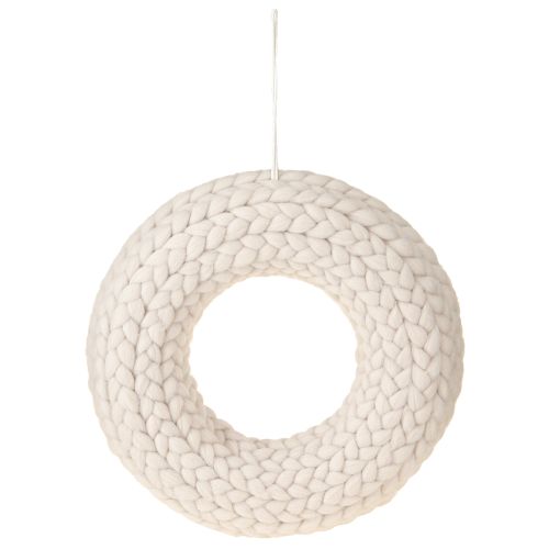 Floristik24 Corona decorativa de fieltro de lana para colgar en color beige Ø30cm H4cm