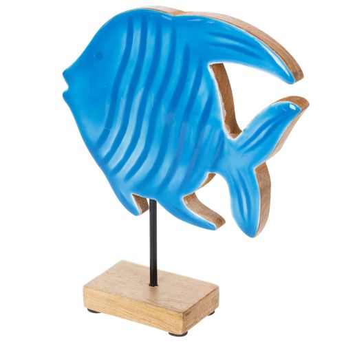 Artículo Figura de pez de madera, decoración marítima, decoración de mesa hecha a mano para salón, 22cm