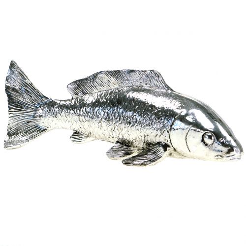 Artículo Pez decorativo plateado 22cm