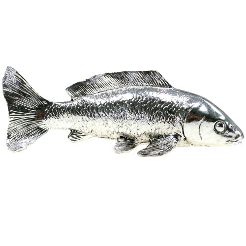 Artículo Pez decorativo plateado 22cm