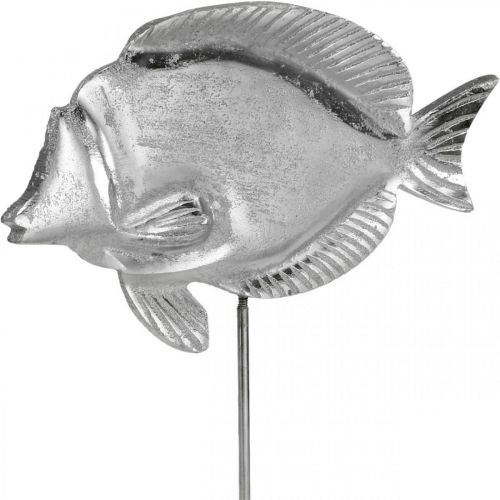 Floristik24 Pez decorativo, decoración marítima, pez de metal plateado, color natural Al 28,5 cm