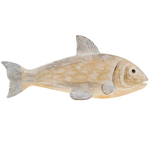 Floristik24 Deco pez en madera mirada naturaleza L19cm