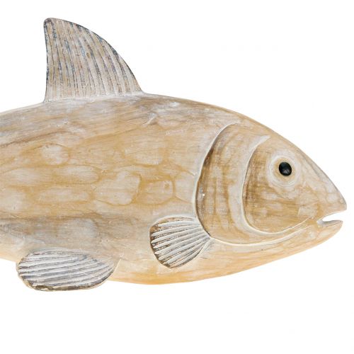 Floristik24 Deco pez en madera mirada naturaleza L19cm