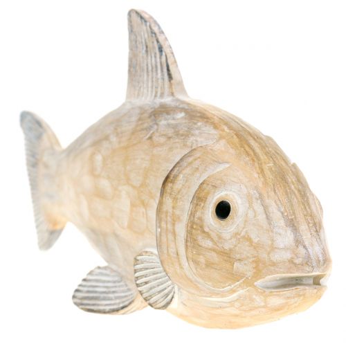 Floristik24 Deco pez en madera mirada naturaleza L19cm