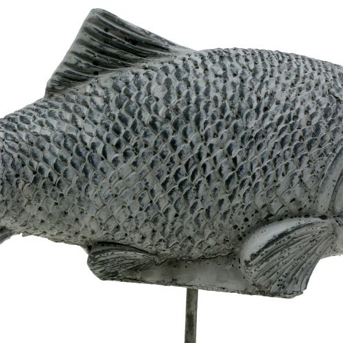 Floristik24 Figurilla de jardín con pez en un soporte Al 20 cm