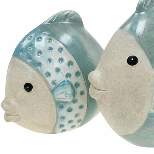 Floristik24 Peces decorativos azul terracota, gris H14cm / 12.5cm juego de 2