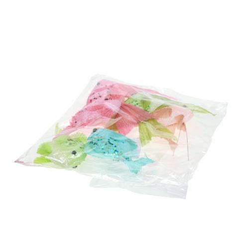 Artículo Pez decorativo para colgar verde rosa naranja azul 13-24cm 6pcs