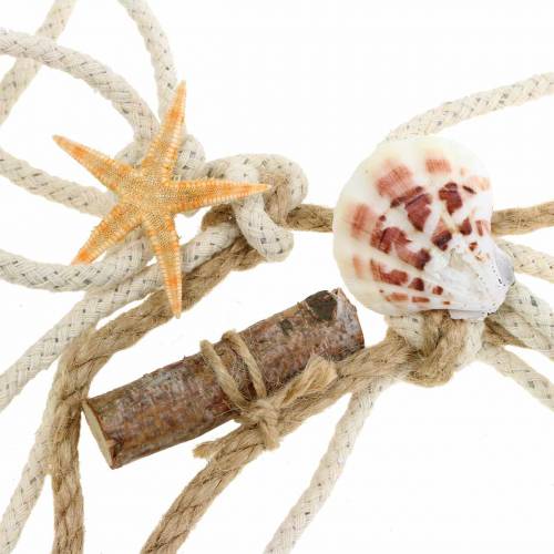 Floristik24 Red de pesca de decoración marítima con conchas natural 400 × 150cm