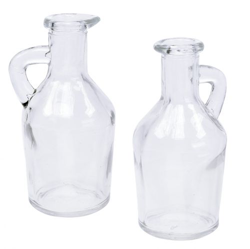 Floristik24 Botella con asa Transparente Ø5,5cm H11cm 6pcs